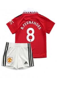 Fotbalové Dres Manchester United Bruno Fernandes #8 Dětské Domácí Oblečení 2022-23 Krátký Rukáv (+ trenýrky)